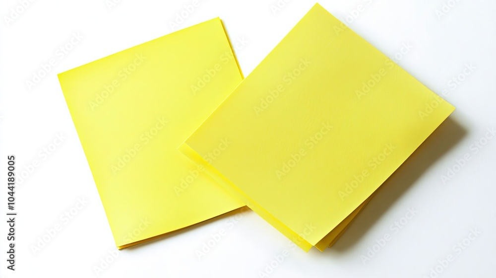 Yellow Sticky Notes Stacked on a White Surface for Planning Tasks Generative AI Yellow Sticky Notes Stacked on a White Surface for Planning Tasks Generative AI