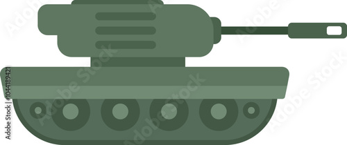 Minimalist vector illustration of a tank, isolated over white background