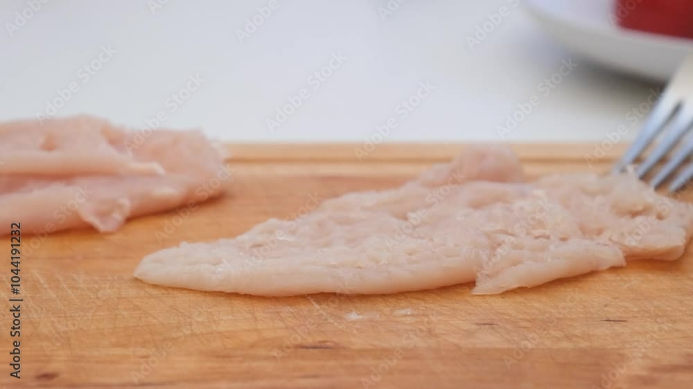 Beating chicken chops. Home cooking Beating chicken chops. Home cooking
