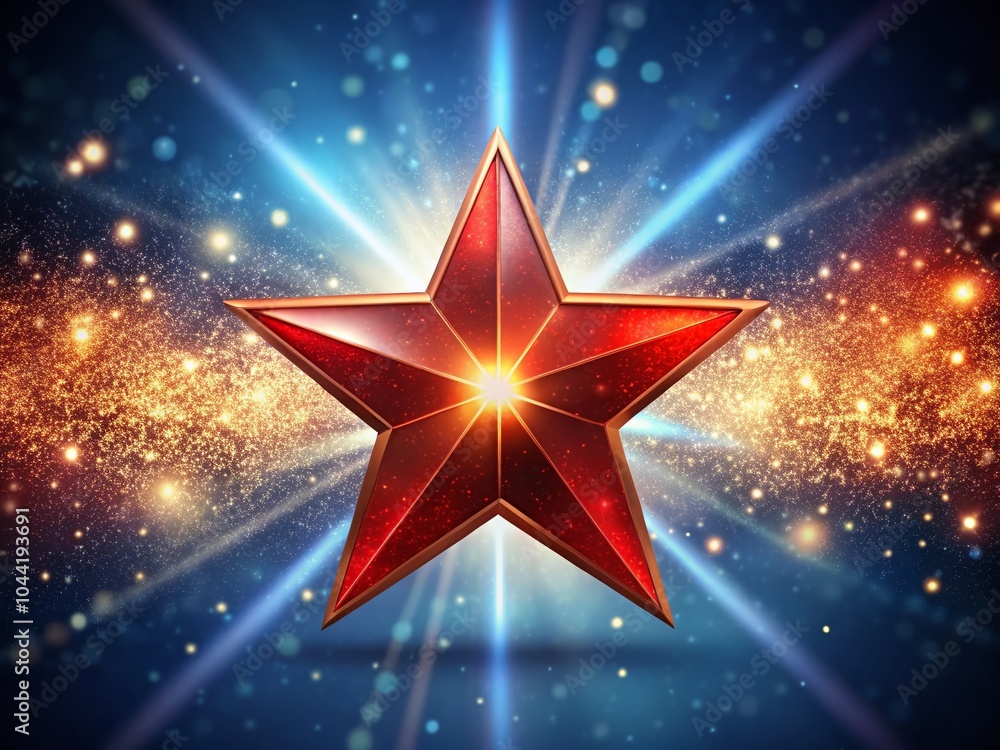 Glowing Red Star with Sparkles on a Clear Background for Creative Use Glowing Red Star with Sparkles on a Clear Background for Creative Use