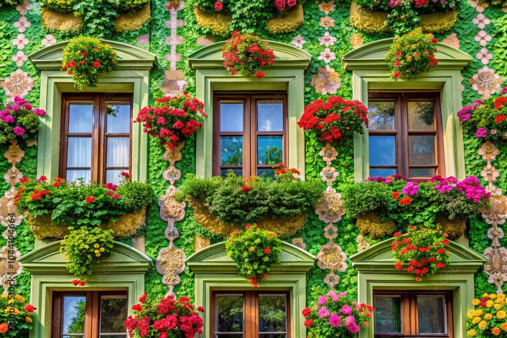 Fototapeta premium Green Floral Pattern Design for Spring and Summer Decor Inspiration