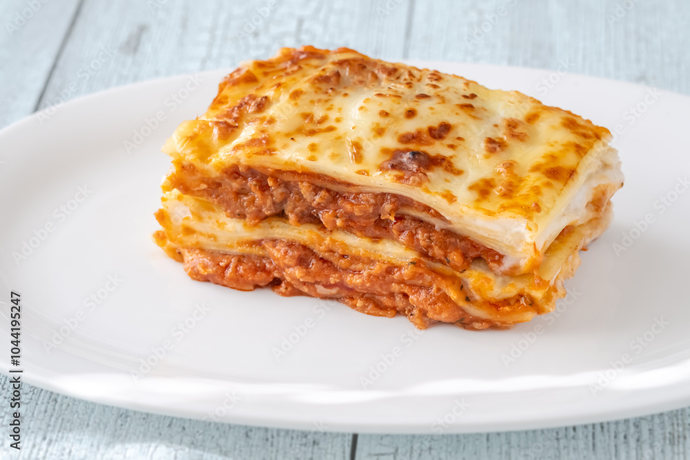 Portion of lasagna Portion of lasagna