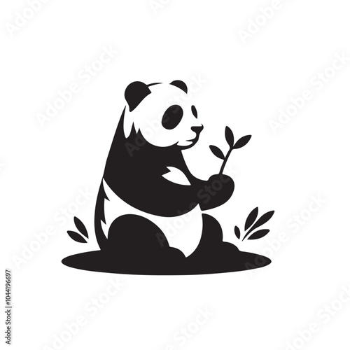 Panda silhouette vector design eps
