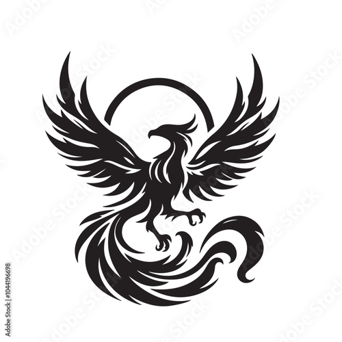 Phoenix silhouette vector design eps