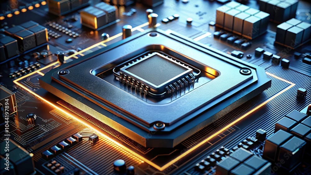 Fototapeta premium High-Performance Processor CPU in a Modern Tech Environment for Optimal Performance