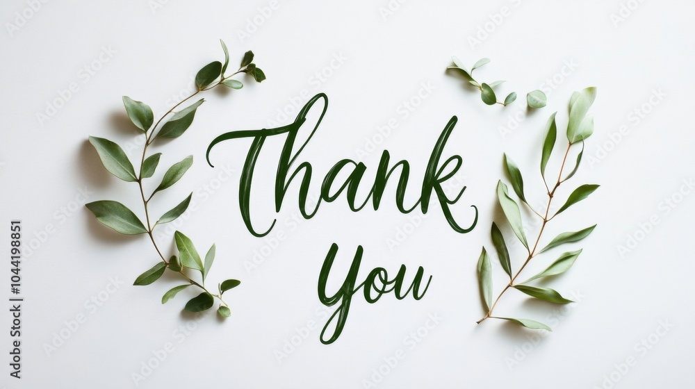 Elegant cursive thank you message in a simple font, featuring a green color palette on a clean white background, perfect for expressing gratitude in a stylish way. Elegant cursive thank you message in a simple font, featuring a green color palette on a clean white background, perfect for expressing gratitude in a stylish way.