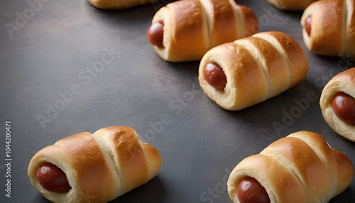 hot dog pigs in a blanket wrapped in dough photo