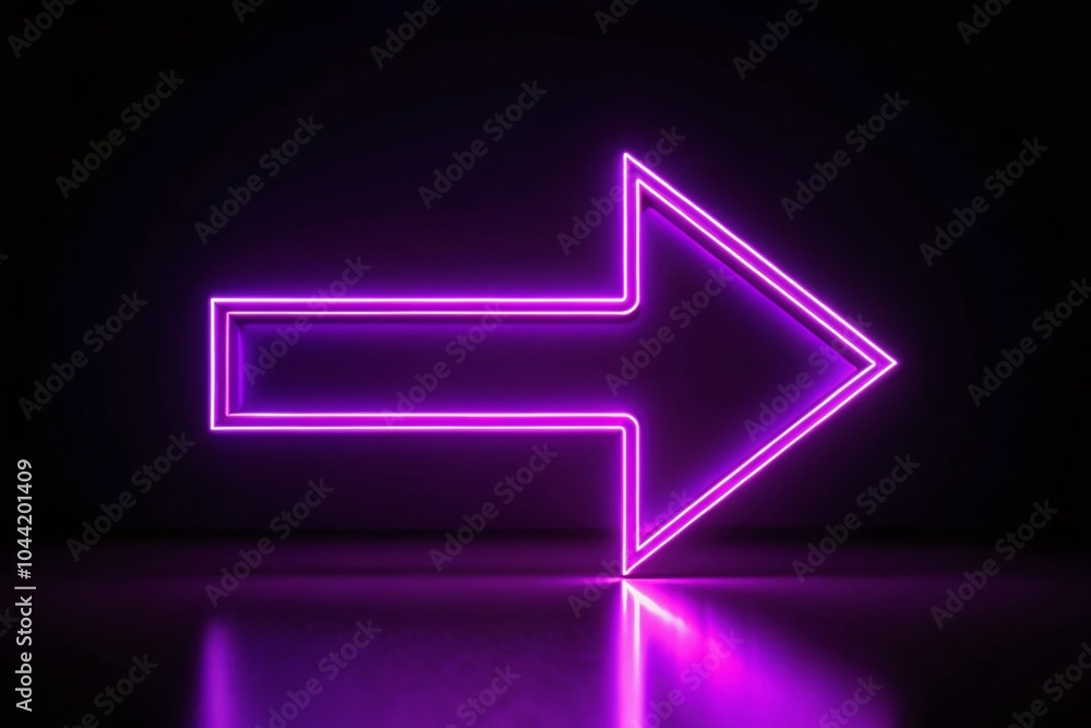 Left Neon Arrow Icon in Purple on Black Background for Creative Directional Design and Marketing Use Left Neon Arrow Icon in Purple on Black Background for Creative Directional Design and Marketing Use
