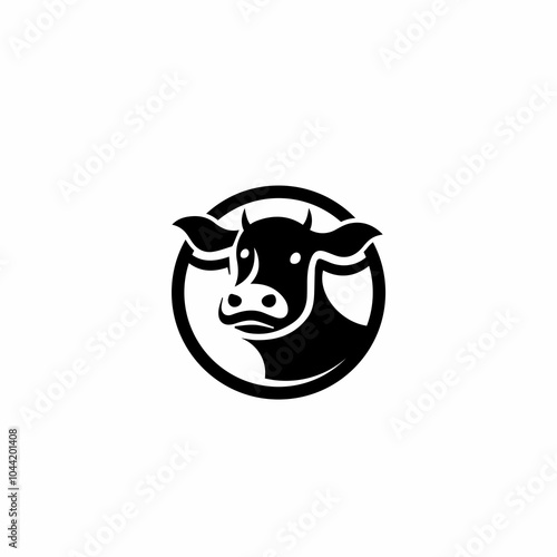 cow animal milk beef logo design symbol