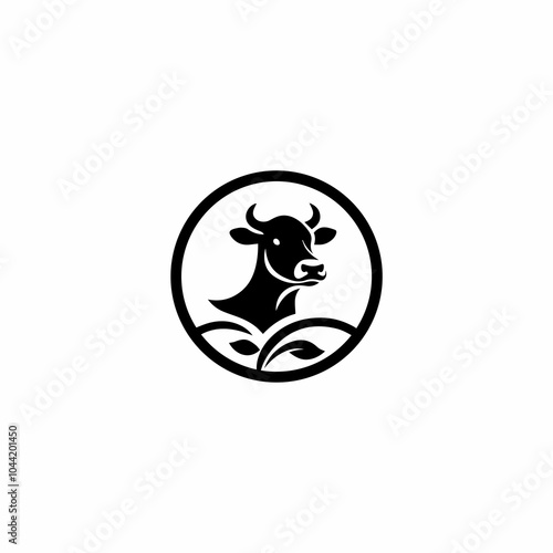 cow animal milk beef logo design symbol