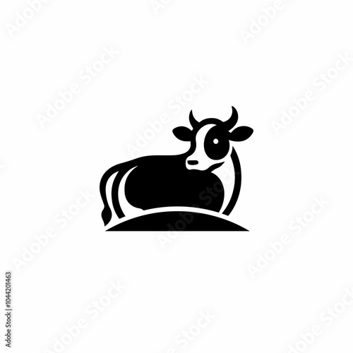 cow animal milk beef logo design symbol