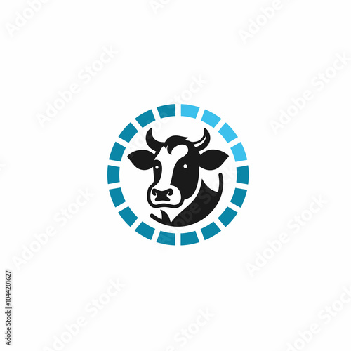 cow animal milk beef logo design symbol
