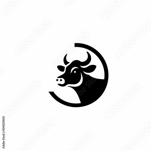 cow animal milk beef logo design symbol