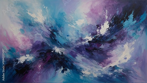 Abstract blue and purple oil painting paint splash background