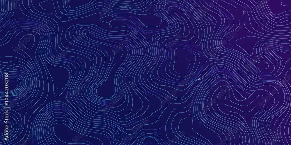 Minimalistic Blue and White Contour Pattern on Dark Purple Background Minimalistic Blue and White Contour Pattern on Dark Purple Background