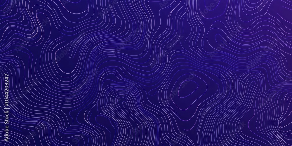 Minimalistic Blue and White Contour Pattern on Dark Purple Background Minimalistic Blue and White Contour Pattern on Dark Purple Background