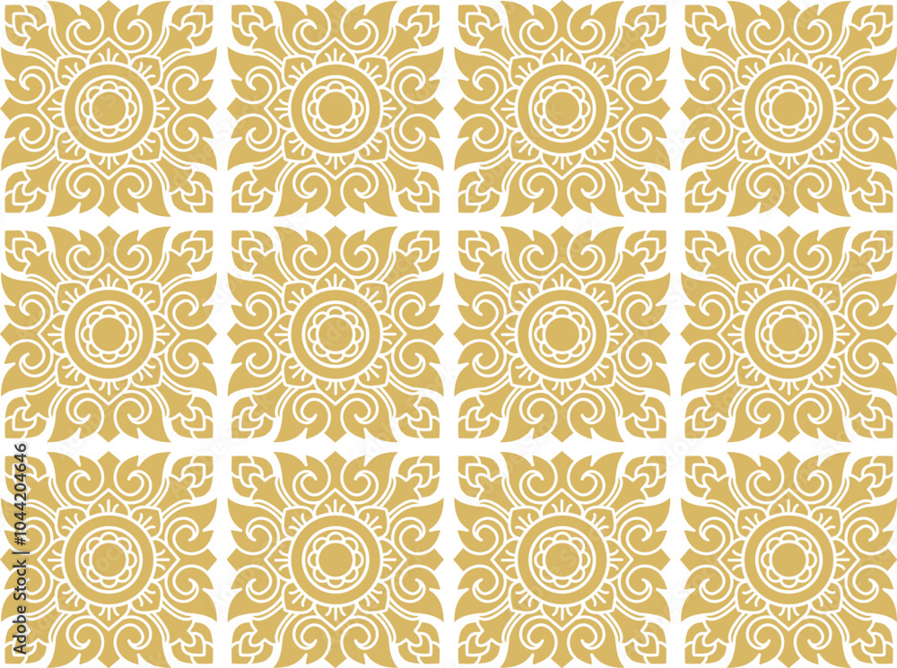 Geometric Indonesian batik motifs with distinctive Balinese floral pattern Geometric Indonesian batik motifs with distinctive Balinese floral pattern