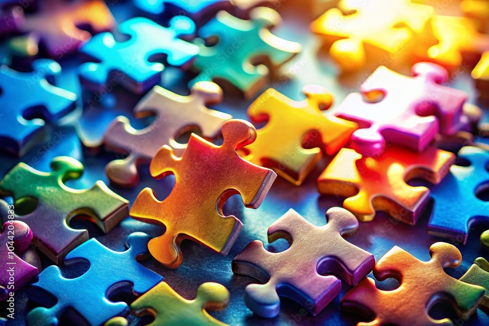 Macro Photography of Colorful Autism Awareness Puzzle Pieces for World Autism Awareness Day Banner Design Macro Photography of Colorful Autism Awareness Puzzle Pieces for World Autism Awareness Day Banner Design