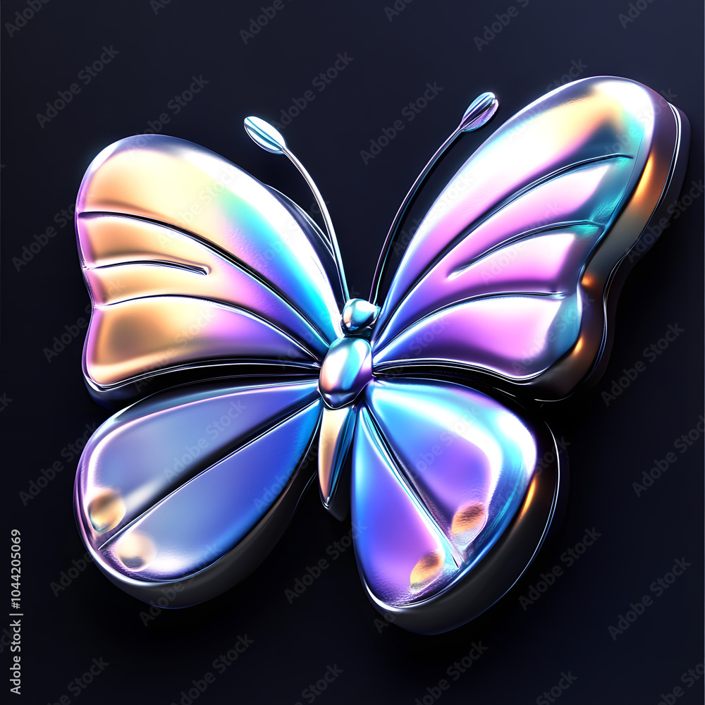 3d metallic butterfly on black background, purple, blue colors, premium 3d 3d metallic butterfly on black background, purple, blue colors, premium 3d