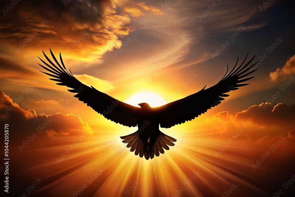 Obraz premium Majestic Eagle Silhouette for Wildlife and Nature Themes