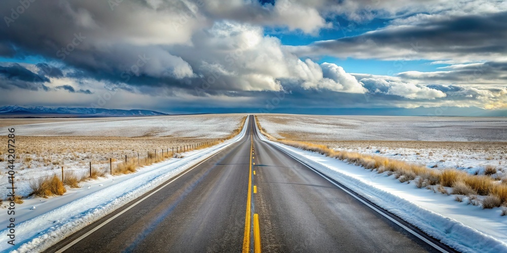 Fototapeta premium Scenic winter road in Idaho USA