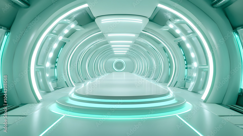 Obraz premium Cyan sci-fi style channel