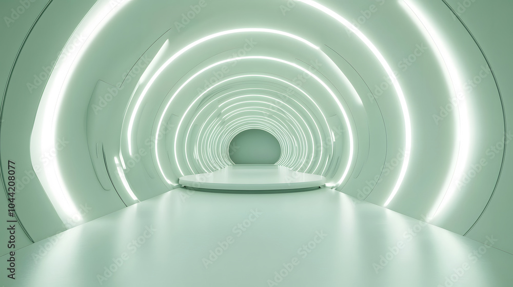 Green sci-fi futuristic passage Green sci-fi futuristic passage