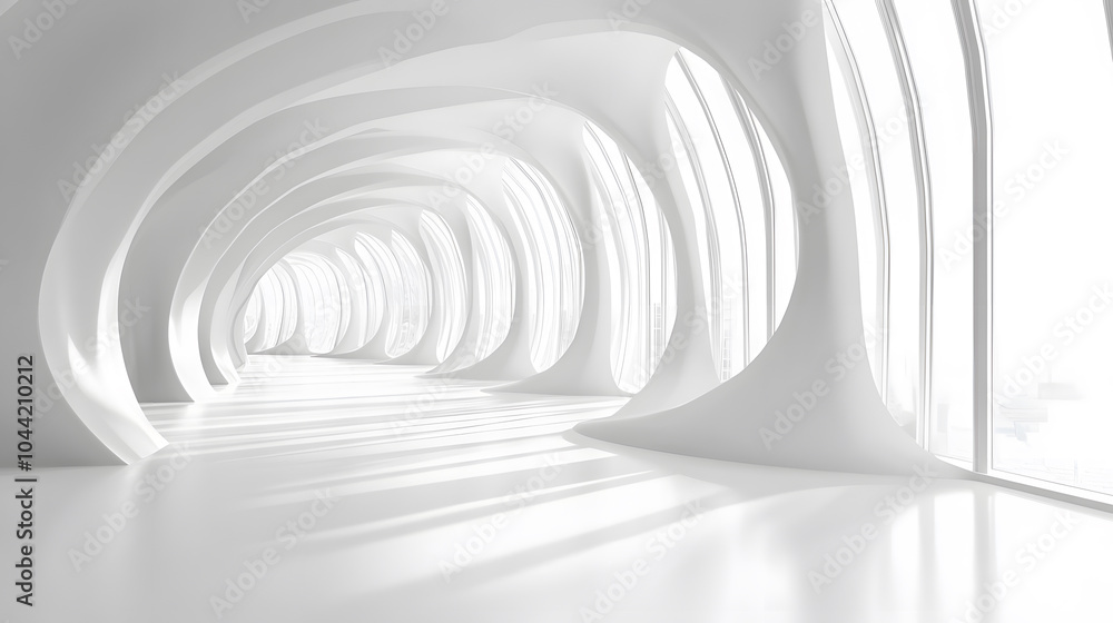 Obraz premium White simple geometric space