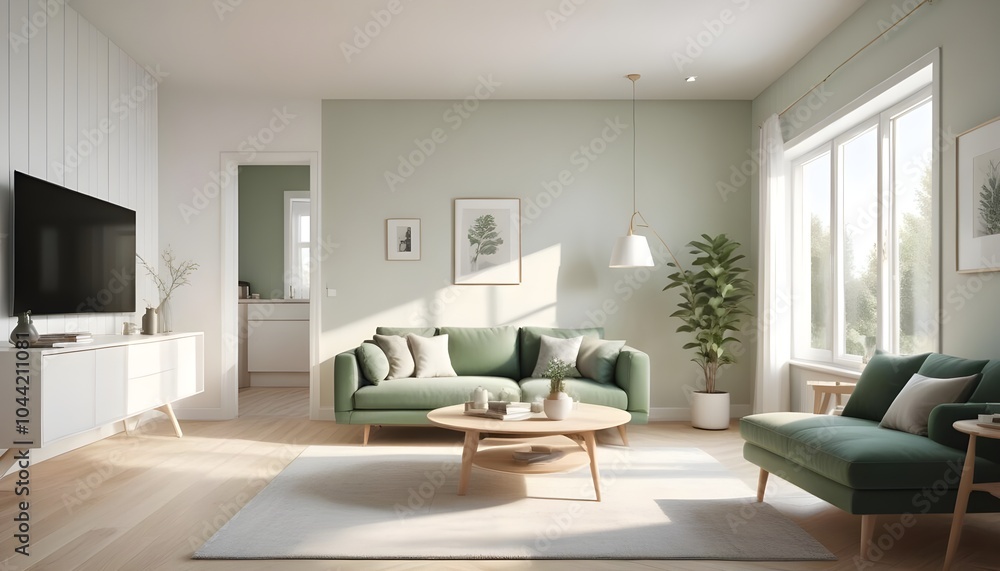 Illustration of the living room interior Illustration of the living room interior