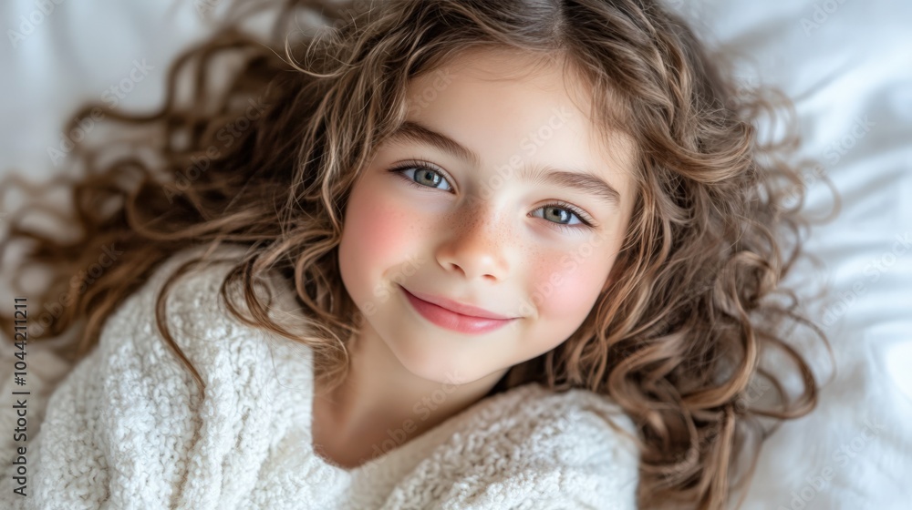 Smiling Girl in Cozy Sweater Smiling Girl in Cozy Sweater