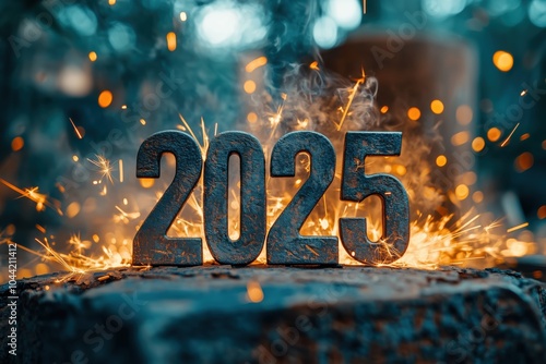 2025 in funkelnder Feuerwerk-Inszenierung