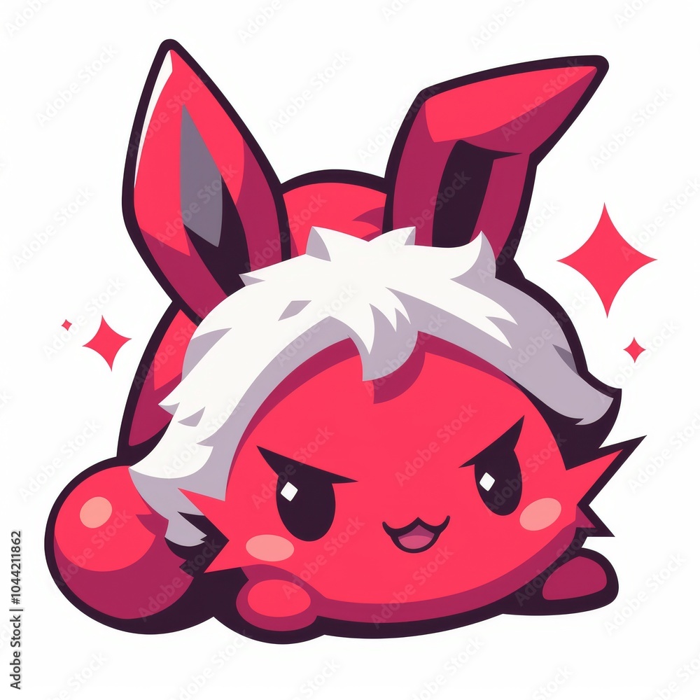 A cute, chibi-style red bunny with fluffy white hair and mischievous eyes, exuding a playful and charming vibe. A cute, chibi-style red bunny with fluffy white hair and mischievous eyes, exuding a playful and charming vibe.