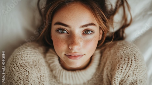 Cozy Portrait of a Young Woman