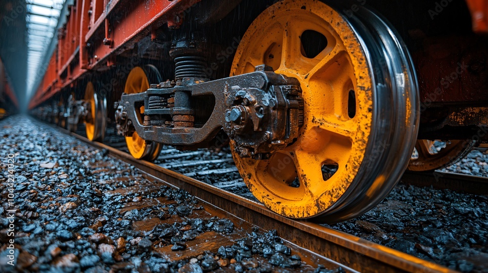 Naklejka premium modern railway wheels