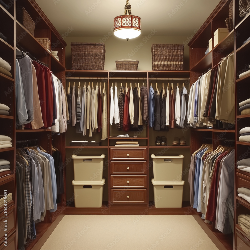 Expansive and Structured Closet System with Laminate Cabinets for Organized Storage Expansive and Structured Closet System with Laminate Cabinets for Organized Storage
