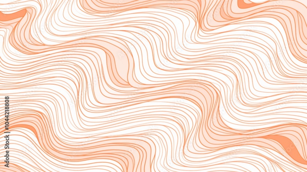 Hand-drawn flat pattern of orange and white continuous lines with an undulating texture, creating a flowing and intricate design. Hand-drawn flat pattern of orange and white continuous lines with an undulating texture, creating a flowing and intricate design.