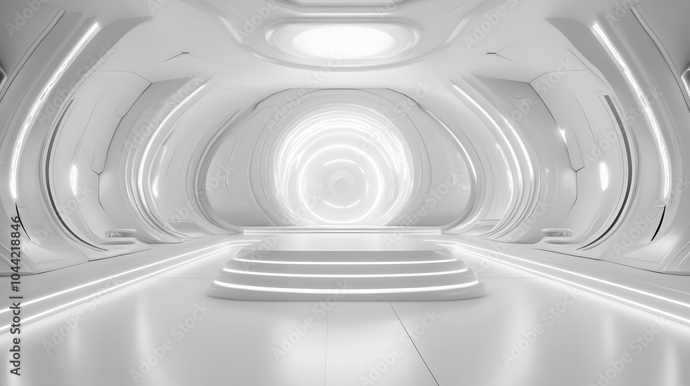 Obraz premium White futuristic sci-fi space