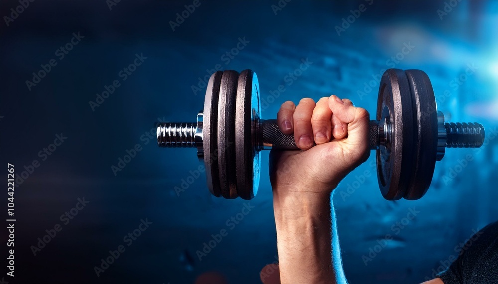Hand with dumbbell. Fitness concept Hand with dumbbell. Fitness concept