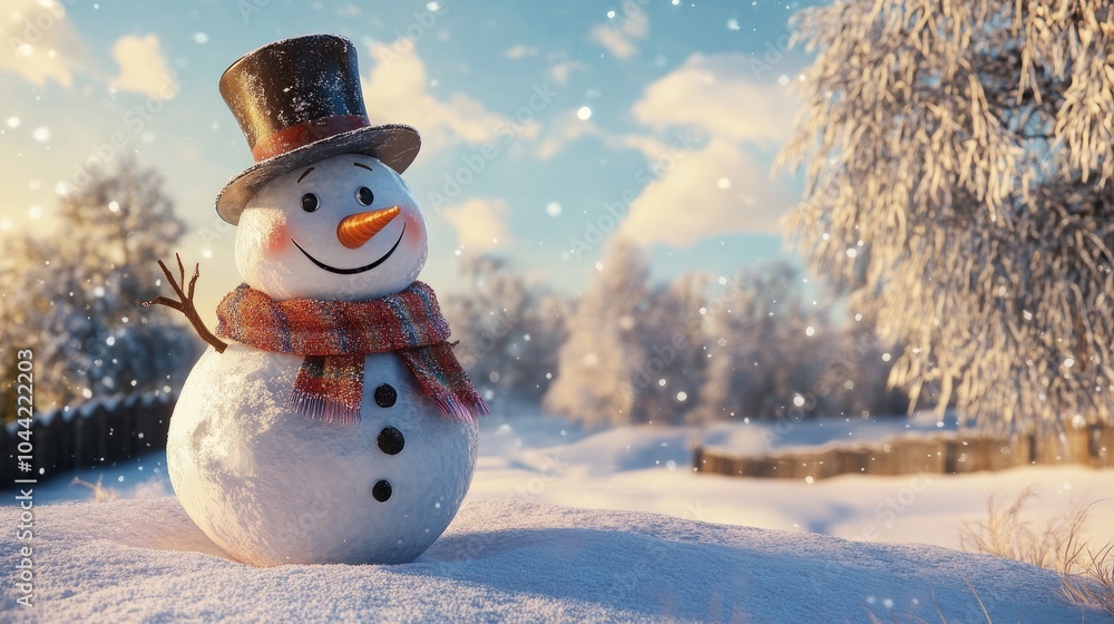 Obraz premium snowman in the woods