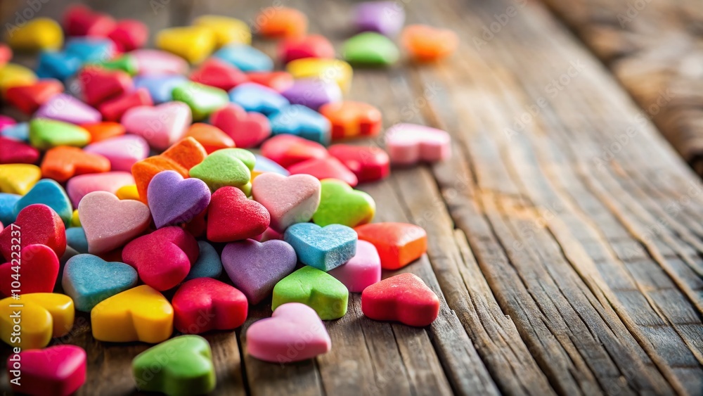 Romantic Valentine Candy Hearts with Copy Space for Love Messages and Gifts Romantic Valentine Candy Hearts with Copy Space for Love Messages and Gifts