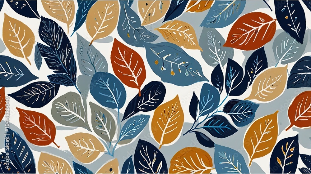 Abstract oil painting pattern in a small leave Abstract oil painting pattern in a small leave