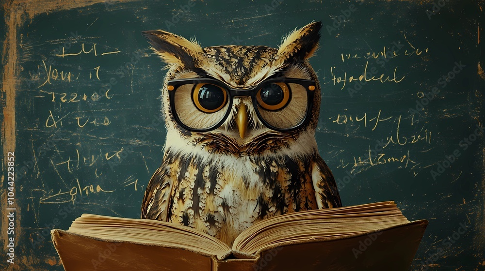 custom made wallpaper toronto digitalCartoon animal teacher in front of a classroom, perfect for fun, school-related stock illustrations.