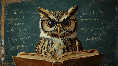 Wallpaper Mural Cartoon animal teacher in front of a classroom, perfect for fun, school-related stock illustrations. Torontodigital.ca