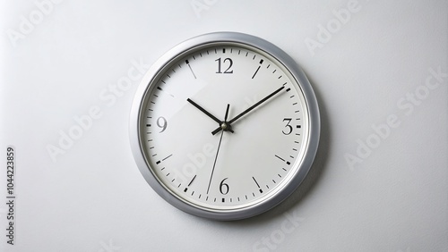 Wallpaper Mural Round Clock Face on White Background - Time Management, Clarity, Minimalism, and Precision Torontodigital.ca