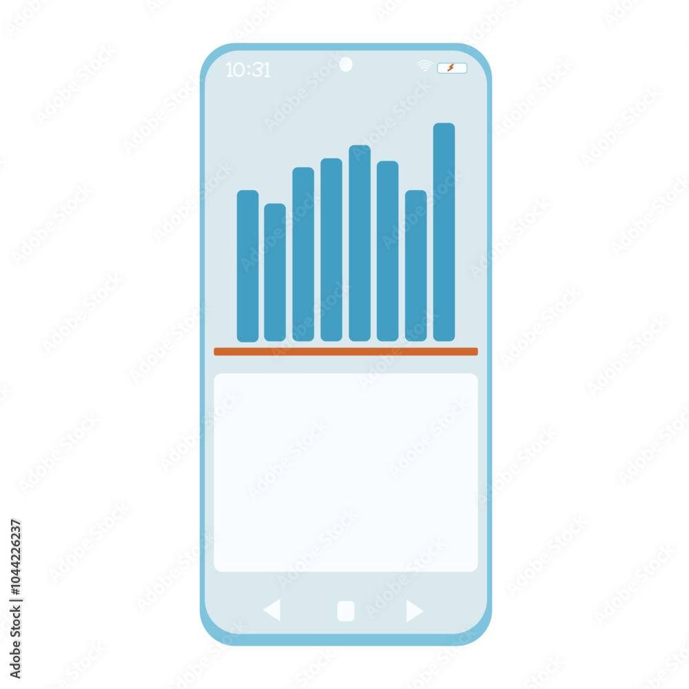 phone with graph phone with graph