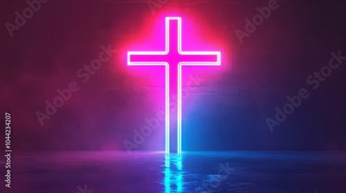 minimalistic holy cross with light