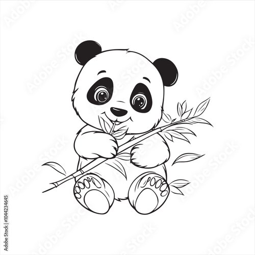 panda and bamboo