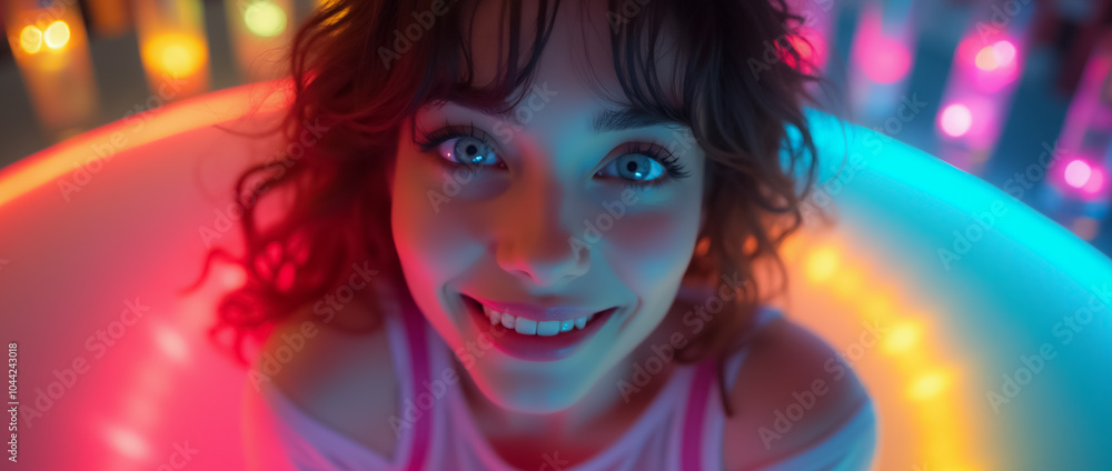 Cinematic shot of an exotic woman smiling at the camera. Exotic background. Cinematic shot of an exotic woman smiling at the camera. Exotic background.