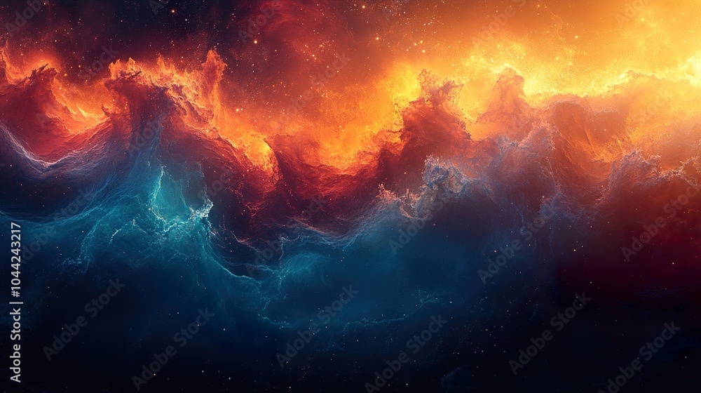 Cosmic Fire and Water: A Surreal Space Landscape Cosmic Fire and Water: A Surreal Space Landscape