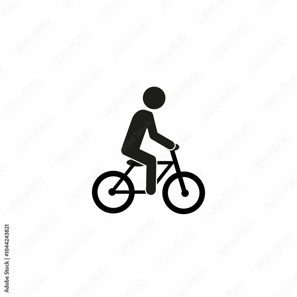 cyclist, pictogram of a human figure, stick man riding a bike, healthy ...